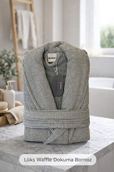 Özdilek Waffle Bathrobe Gray