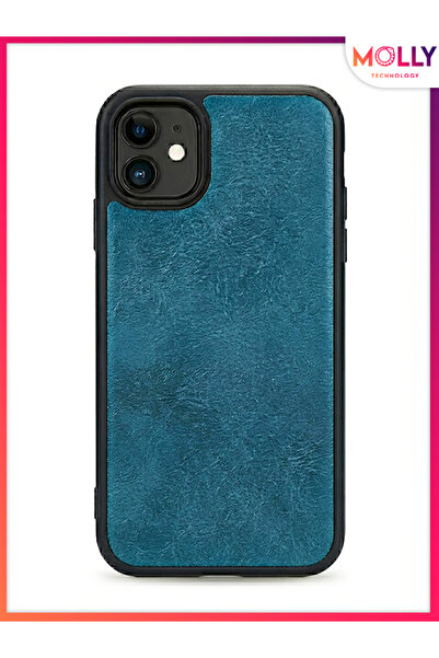 Molly Teal Monarch Elite Leather Texture Silicone Case for iPhone 11