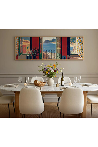 woodhomeworks Tek Parça Gerçek Ahşap Yatay Panorama Çerçeveli Tablo matisseni...