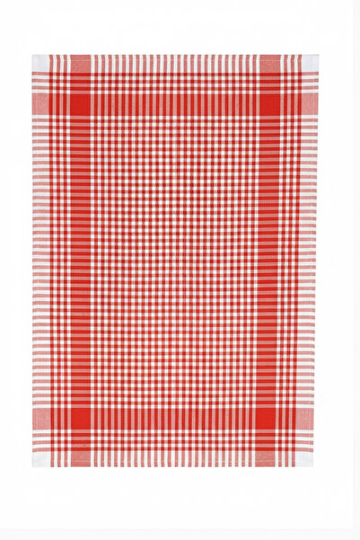 serelya Set of 10 Red Gingham Kitchen Hand Towels - 50X70 cm Drying Cloths