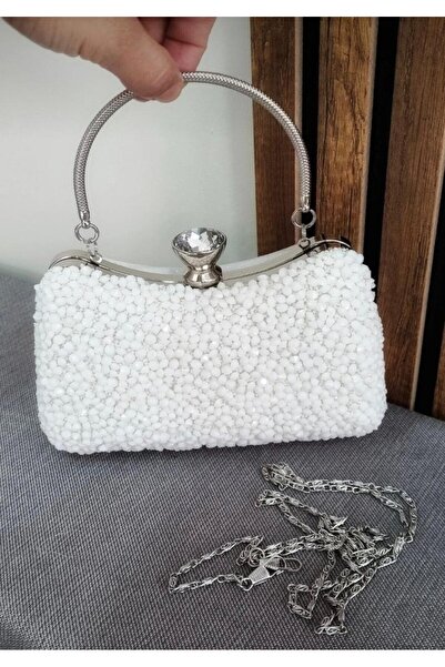 gül sezgin butik Women's Blue Crystal Stone Evening Dress Bag Shoulder Bag