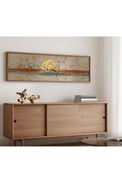 woodhomeworks Tek Parça Gerçek Ahşap Yatay Panorama Çerçeveli Tablo sihirli k...