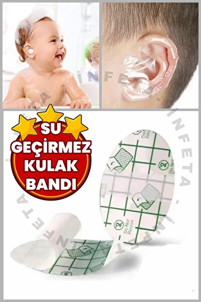 İnfeta 1 Adet Yapışkanlı Su Geçirmez Kulak Koruyucu Bant Tek Kullanımlık Yüzm...