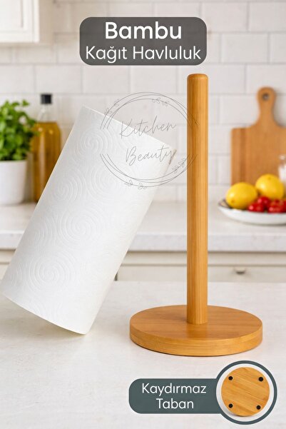 Kitchen Beauty Bambu Kağıt Havluluk – Kaydırmaz Tabanlı, Şık ve Doğal Tasarım...
