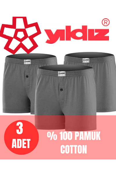 CHARM ملابس داخلية رجالية من Yıldız مكونة من 3 قطع مصنوعة من القطن بنسبة 100%