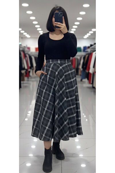 sarıdağ Plaid Seasonal Skirt