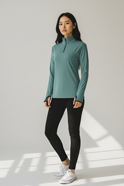 LİNALP Women's Stand Collar Half Zipper Blouse |   Comfortable, Flexible, and...