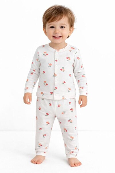 Hümazade Kırmızı Gül Önden Çıt Çıtlı Pijama Takımı