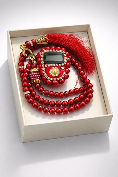 ATLASAKSESUARR Hediyelik Ful Taşlı Zikirmatik Ve Tesbih seti Kutulu