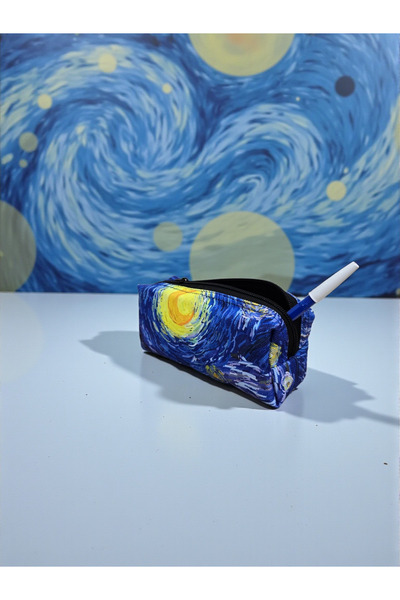 Vangogh Yıldızlı Gece Tablosu Temalı Kalemlik Çok Amaçlı Organizer Pintrest Kalem Kutusu