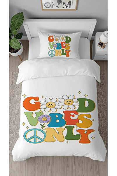 GREENDECOR Good Vibes Palm Daisy Patterned Design Digital Printed Special Des...
