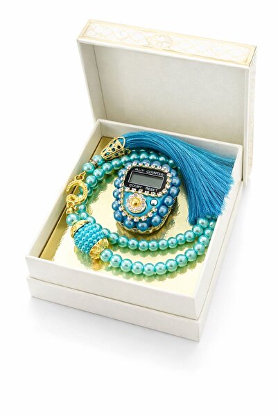 ATLASAKSESUARR Hediyelik Ful Taşlı Zikirmatik Ve Tesbih seti Kutulu