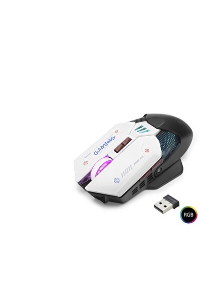 Skygo ieg™ W19 Kablosuz Mouse Dual Mod 10000 Dpi 7 Tuş Makro 1000 Hz Rgb - Si...