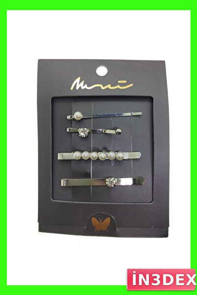 İN3DEX Side Buckle Pearl Detailed Hair Accessory in Silver Color