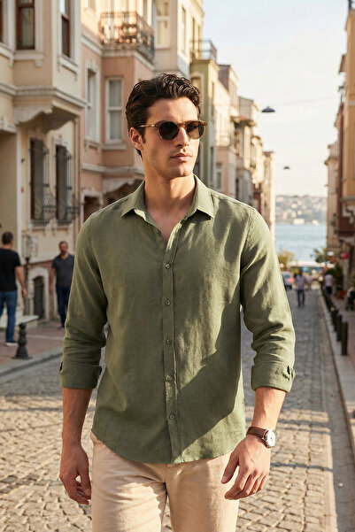 Buratti Ανδρικό πουκάμισο με κλασική εφαρμογή και μακρύ μανίκι CF26S121640