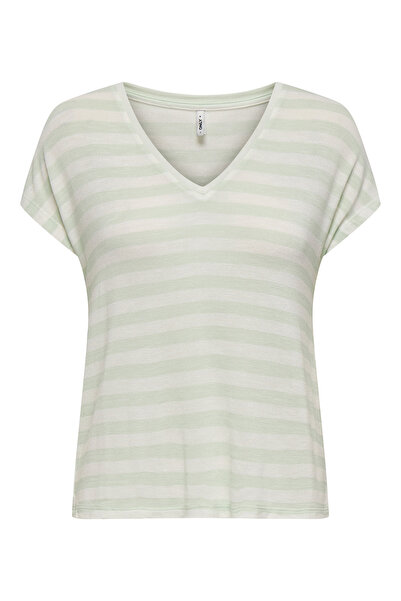 ONLY Onlliran Regular Fit Prugasto majica sa V-izrezom 15369780