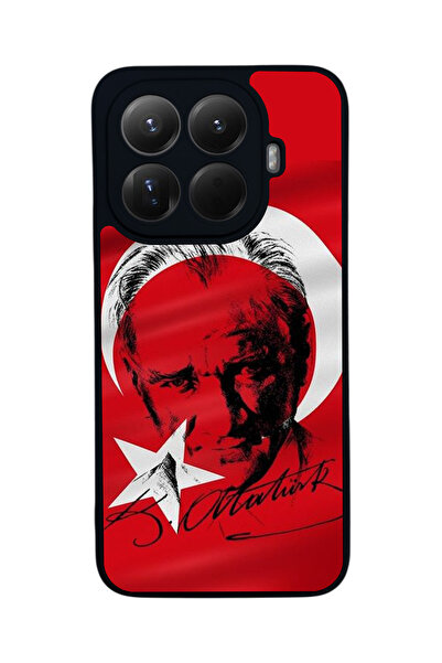 Aksel Kılıf غطاء حماية متوافق مع Mi 15 T Pro 5G، مطبوع، أسود غير لامع، سيليكو...