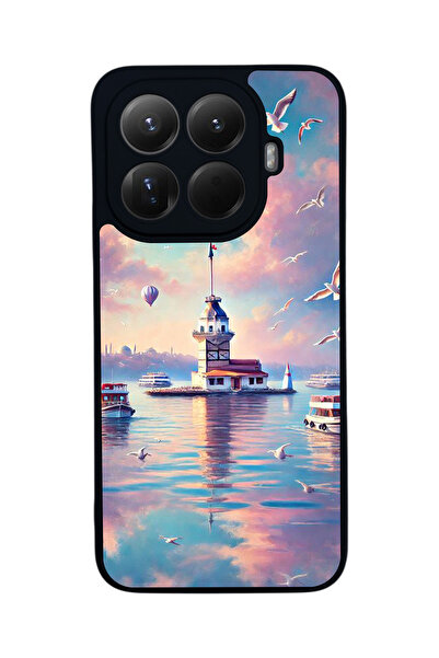 Aksel Kılıf غطاء حماية متوافق مع Mi 15 T Pro 5G، مطبوع، أسود غير لامع، سيليكو...