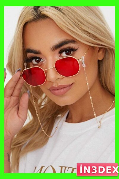 İN3DEX Bulk Patterned Eyeglass Chain for Women Gold Color