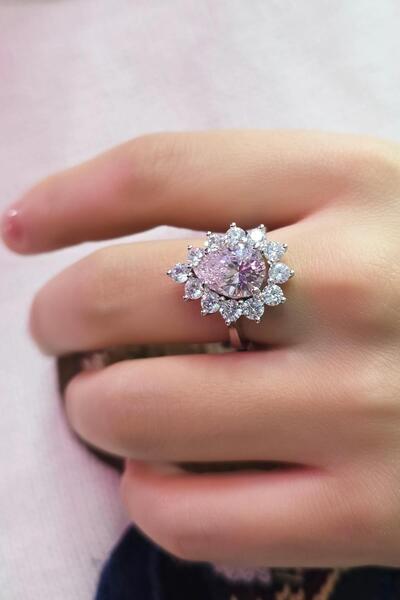 MorMajor Silver PEMBE BUZ KESİM DAMLA GÜMÜŞ YÜZÜK
