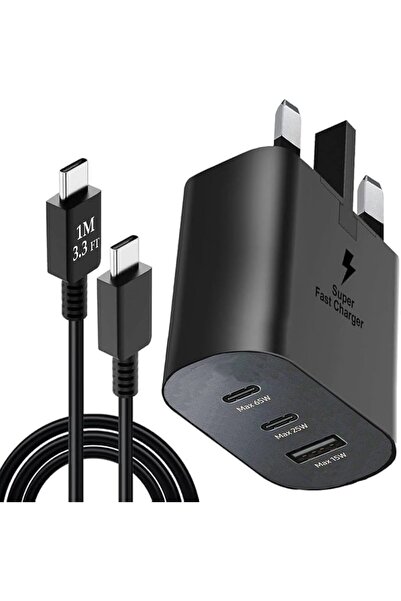 Generic 65-W Super Fast Charger, 3 Port for All Type of Mobiles Phones