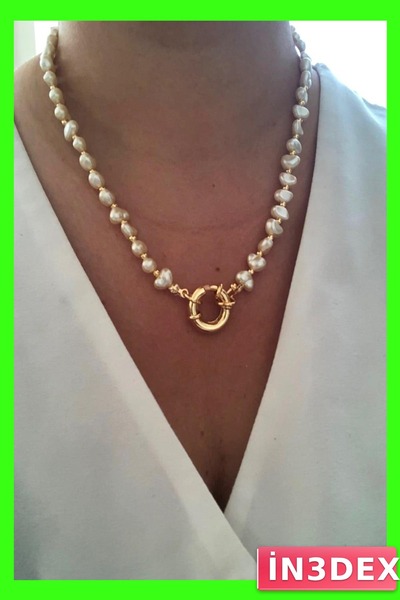 İN3DEX Baroque Style Pearl Necklace Anti-Allergic and Non-Tarnishing