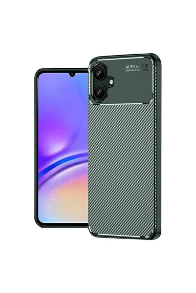 eco port حافظة سامسونج جالاكسي A06 ذات غطاء كربوني بتركيز تلقائي - أخضر داكن