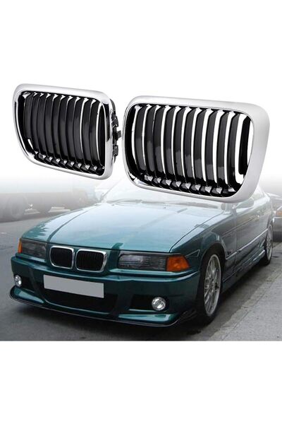 CESAUTO BMW 3 SERİSİ E36 (1997-1999) KROM SİYAH PANJUR TAKIMI BÖBREK SETİ SIF...