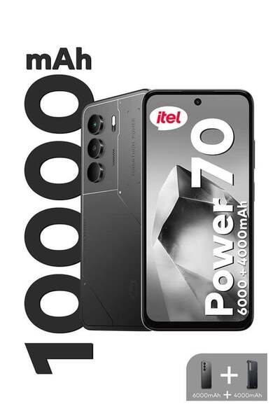 İtel P70 Dual SIM Black 4+4GB RAM 128GB 4G With Charging Case - Middle East V...