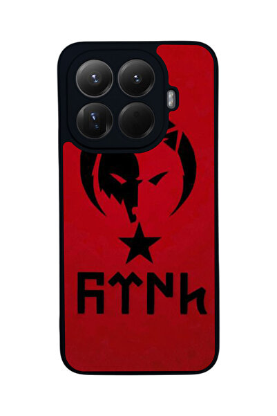 Aksel Kılıf غطاء حماية متوافق مع Mi 15 T Pro 5G، مطبوع، أسود غير لامع، سيليكو...