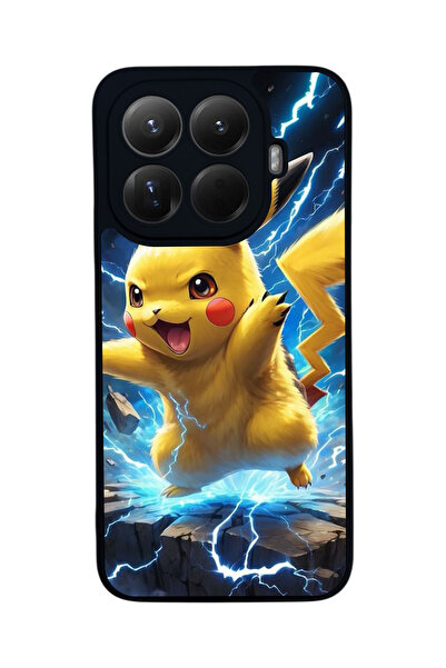 Aksel Kılıf غطاء حماية متوافق مع Mi 15 T Pro 5G، مطبوع، أسود غير لامع، سيليكو...