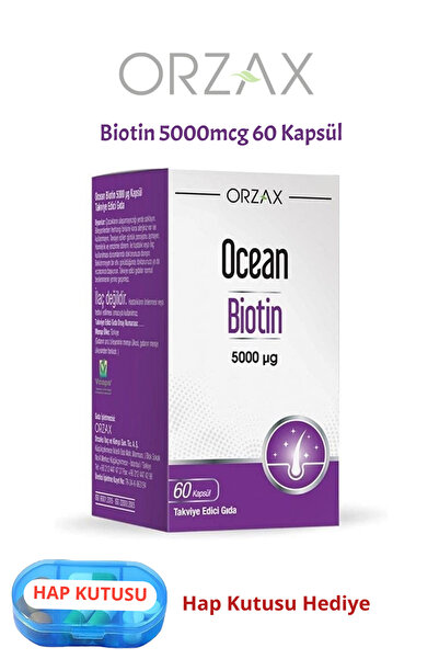 Ocean Biotin 5000Mcg 30 Tablets + Pill Box Gift