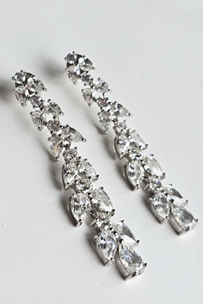 MorMajor Silver ÇİFT İTHAL MOZANİT SALLANTILI PREMİUM GÜMÜŞ KÜPE