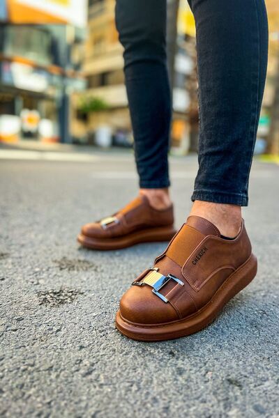 Mhoda Shoes Rlx-297 Verona Men's Casual Elastic Buckle Leather Sports Sneaker...