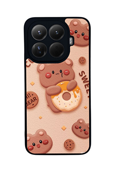 Aksel Kılıf غطاء حماية متوافق مع Mi 15 T Pro 5G، مطبوع، أسود غير لامع، سيليكو...