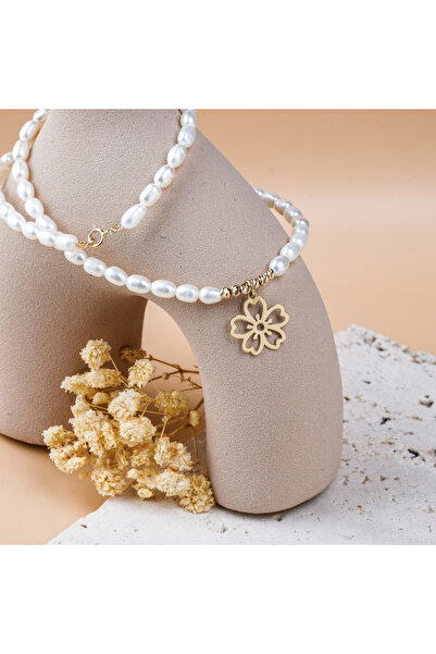 BLACK SWAN Bijoux Pearl necklace at the base of the neck and 14k gold balls 2...