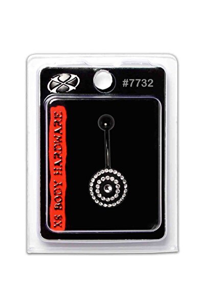 X8 BODY HARDWARE USA 14G S. Steel Navel Shape Multi Crystal Night Line Swirl