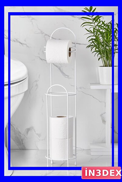 İN3DEX حامل ورق التواليت المثبت على الحائط باللون الأبيض