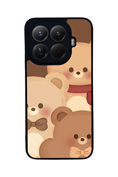 Aksel Kılıf غطاء حماية متوافق مع Mi 15 T Pro 5G، مطبوع، أسود غير لامع، سيليكو...