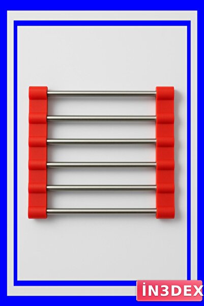 İN3DEX Stainless Steel Pot Mat with Silicone Edges 21X21 cm