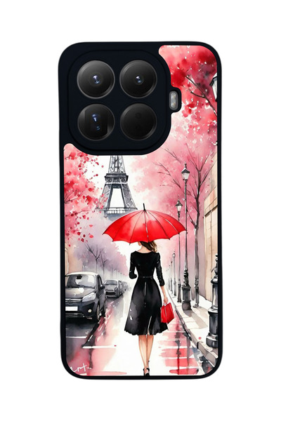 Aksel Kılıf غطاء حماية متوافق مع Mi 15 T Pro 5G، مطبوع، أسود غير لامع، سيليكو...