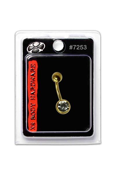 X8 BODY HARDWARE USA , 24k Gold Plated Crystal Navel