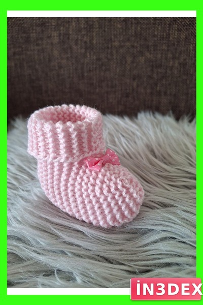 İN3DEX Newborn Knitted Booties Pair 0-6 Months