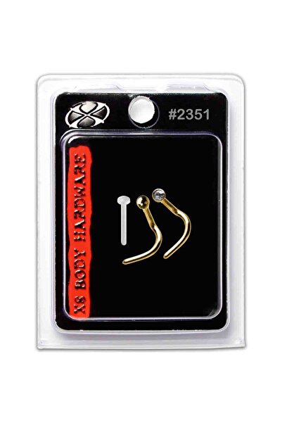X8 BODY HARDWARE USA 1mm 24K Gold Plated Nose Screw/Ball/Crystal/Retainer