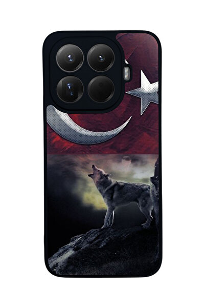 Aksel Kılıf غطاء حماية متوافق مع Mi 15 T Pro 5G، مطبوع، أسود غير لامع، سيليكو...