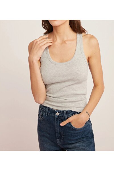 yombaa -Lillesol Women's Ribbed Look Thick Strap Basic White Athlete's Unders...