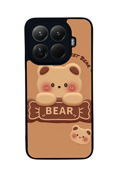 Aksel Kılıf غطاء حماية متوافق مع Mi 15 T Pro 5G، مطبوع، أسود غير لامع، سيليكو...