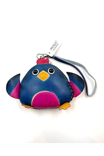 MD Moda Accessories Handmade Leather Keychain with Chicken Figure / Mini Zipp...