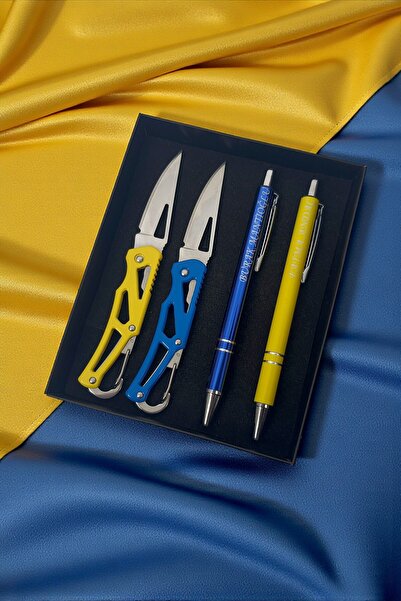 SürLaz 4 Parça Taraftar Seti Koleksiyonluk Set 2 İsme Özel Tükenmez Kalem 2 C...