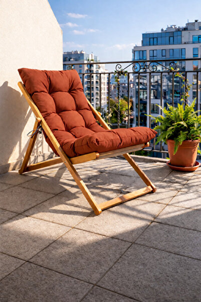 modakesim 120x50 cm Şezlong Minderi – 10 cm Kalın Keten Bahçe Balkon Minderi,...